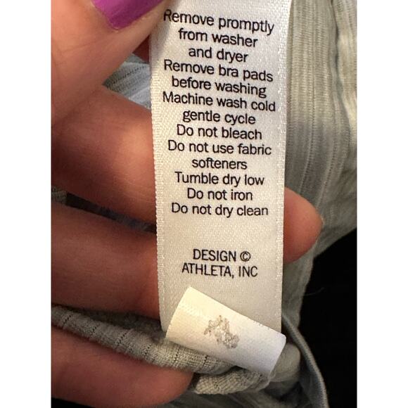 Athleta gray black build in bra tank top size small - Picture 4 of 9